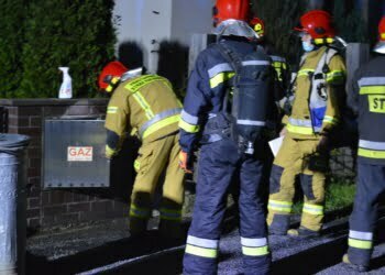 Wieczorna akcja strażaków na Pankiewicza w Lesznie
