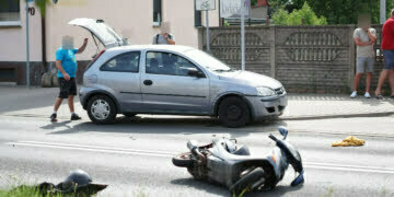 Wypadek motocyklisty. Droga była zamknięta (ZDJĘCIA)
