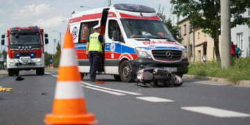 Wypadek motocyklisty. Droga była zamknięta (ZDJĘCIA)