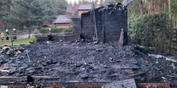 Doszczętnie spalił się domek letniskowy w Boszkowie