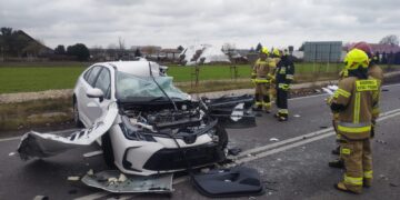 Wypadek na DK 12 w Lasocicach! Utrudnienia na drodze