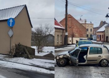 Pijany uderzył samochodem w budynek mieszkalny!